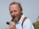Fred in his favourite activities: smoking and smiling