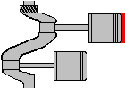 moving pistons in a 2 cylinder engine