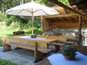 in front of the Hut -