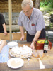 Ernst cutting the delicious sweets..