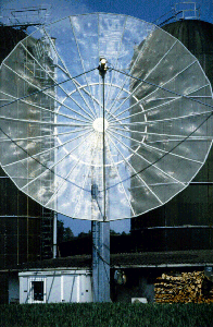 10m Dish, f/D 0.5, 8mm stainless steel mesh, hydraulic control for azi and el